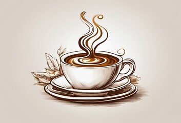 Obraz premium カフェのイメージに使えるイラスト