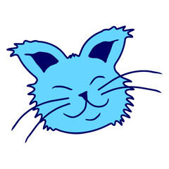 Home Cat Looks Adorable Happy Sweet Little Smile Face Kitten Pet Design Funny Cool Cartoon Cute Cats Lovers Comic Fun Love Kittens Adorable Feline Like Playful Kitties Fur Baby Illustration Paw Owners
