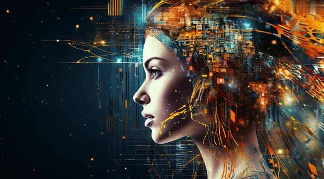Abstract AI brain technology in ultra high resolution digital artwork, showcasing innovation, futuristic design, and cutting edge technology for digital and tech projects, web disign
