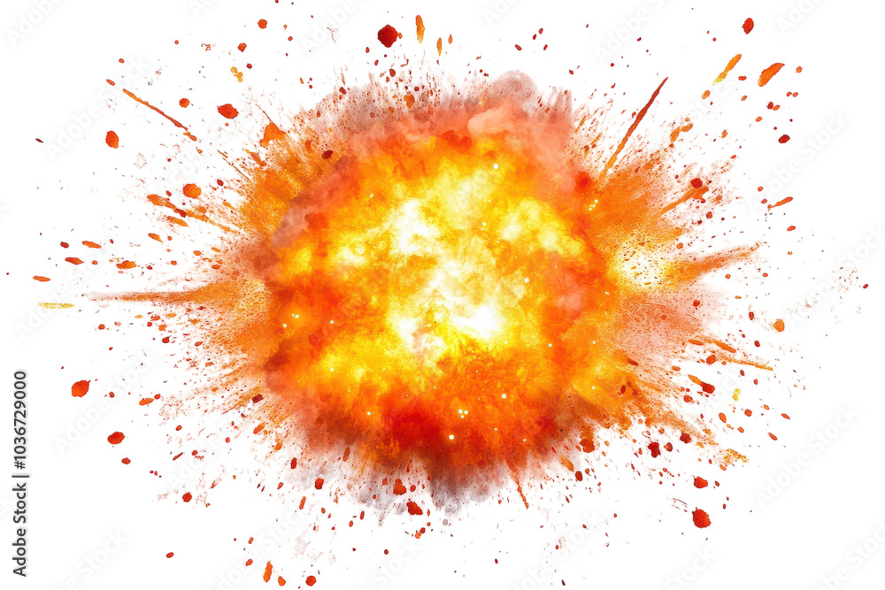 Wall mural stunning visualization of a supernova explosion isolated on a transparent background for use in scie