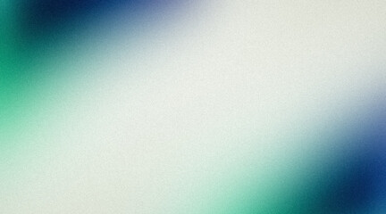Blue green retro white grainy backdrop design. Abstract retro noisy lines color wave or flow with white background, header, poster template, empty space.