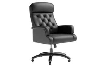 Isolated Modern Swivel Office Chair on transparent Background Ideal for Office Furniture Designs and Advertising
