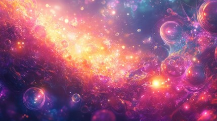 A dazzling, fantasy-inspired background with intricate, swirling patterns and bold, vibrant colors, creating a magical, whimsical effect
