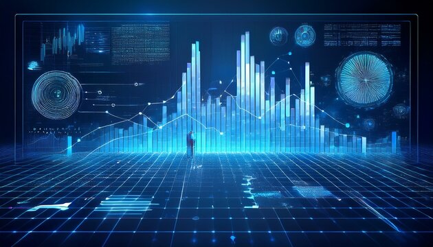 Hologramm Musik Diagramm Darstellung K&uuml;nstliche Intelligenz 