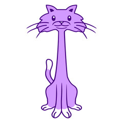 Pet Animal Cute Small Kitten Friendly Happy Comic Isolated Vector Graphic Design Illustration
