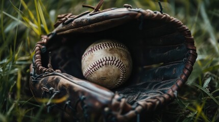 Baseball Glove and Ball