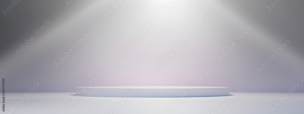 Poster abstract pastel gray color and gradient white light background in studio table backdrops display pro