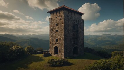 Villagers gather to celebrate near the archer tower