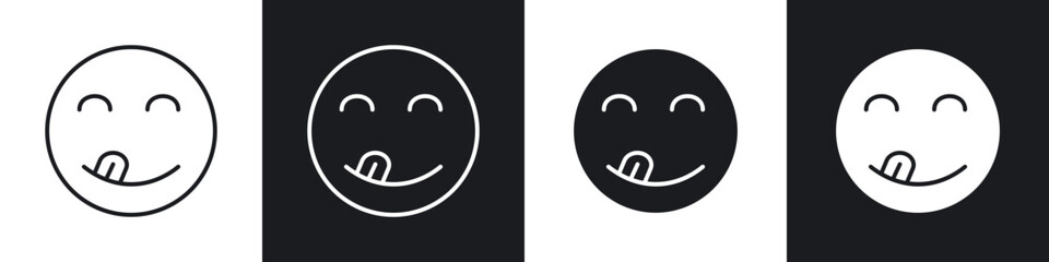 Yummy smile emoji icon