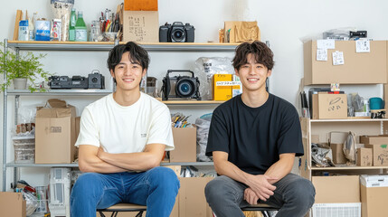 二人のYouTuber男性録画風景。Generative AI