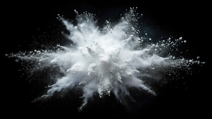 Surreal White Powder on Black Background - Isolated View for Artistic Exploration and Conceptual Imagery, Fine Art Photography, Textures, Minimalism, and Creative Visuals