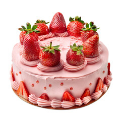 birthday cake and a slice of cake isolated on transparent background