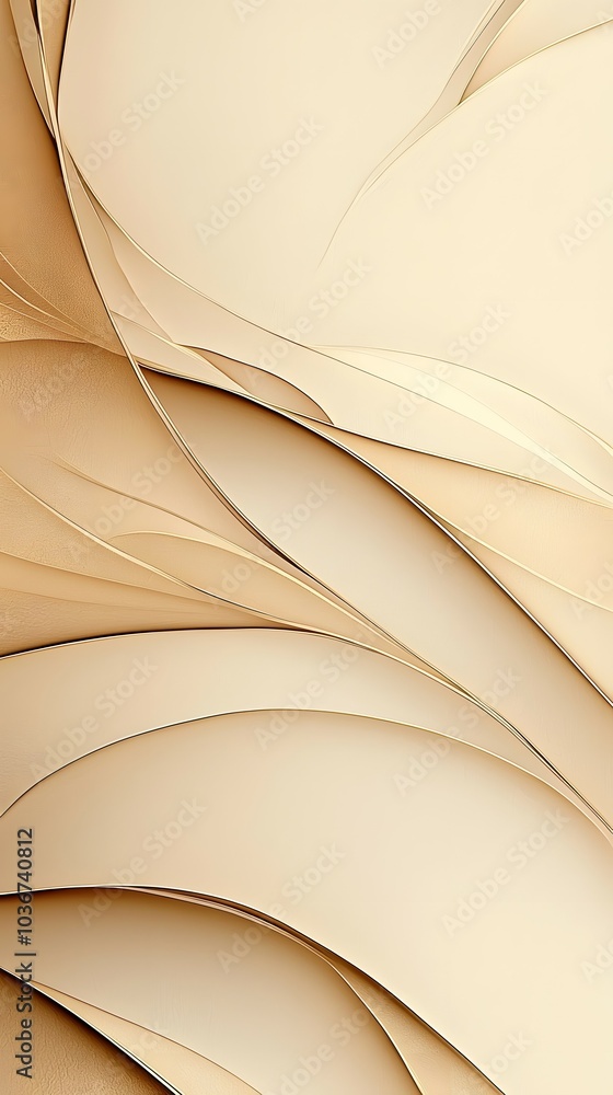 Aufkleber elegant abstract beige swirls creating a serene visual flow