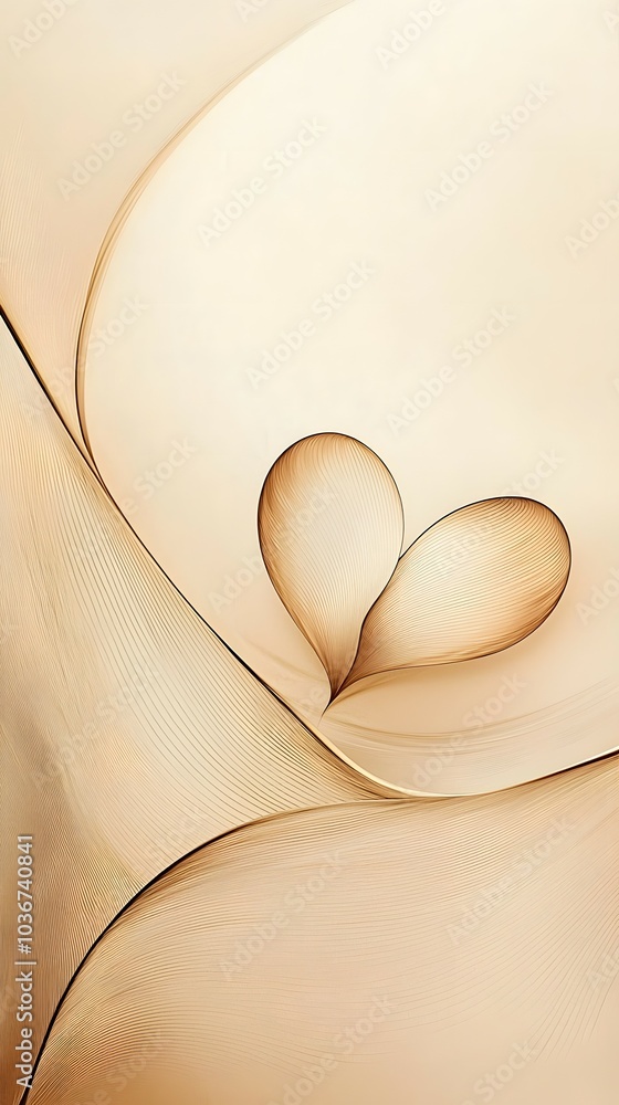 Aufkleber elegant abstract beige swirls creating a serene visual flow