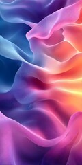 Obraz premium A vibrant abstract pattern featuring flowing waves of blue, pink, and orange hues, creating a sense of movement and tranquility.