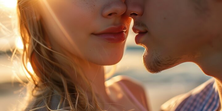 Couple shares an affectionate embrace on the beach, enjoying a joyful outdoor experience together during their summer getaway by the ocean, showcasing love and support for one another