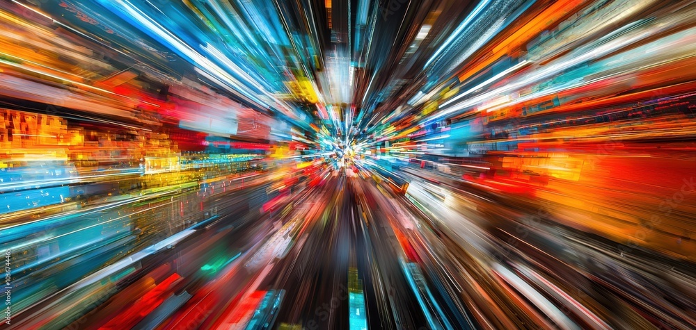 Aufkleber dynamic light streaks creating an abstract vibrant backdrop.