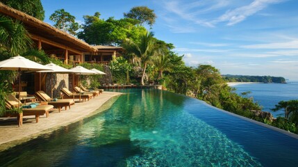 Unwind at a luxurious resort, surrounded by lush gardens, infinity pools, and stunning beachfront views.