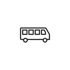 A line drawing of a bus, ready for transport. Ready for the ride! A clean line drawing captures the essence of a bus, transporting passengers to their destination. Editable icon.