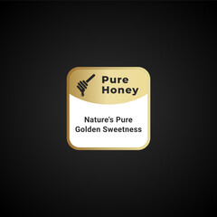 Pure honey label or Pure honey logo vector for product. Best Pure honey label for packaging. Best original honey label or stamp is useful for proving the authenticity of item.