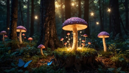 Fototapeta premium Jungle mushrooms in the forest