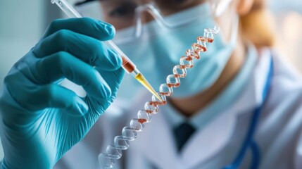 Lab Technician Prepares DNA Sample for Analysis
