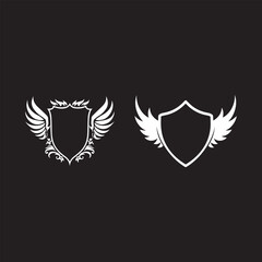 Fototapeta premium Winged Shield Emblems: Ornate vs. Minimalist Designs