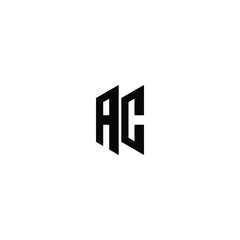 Obraz premium AC monogram logo design letter text name symbol monochrome logotype alphabet character simple logo
