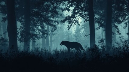wolf howling in the night
