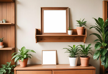 Wood frame decoration interior living room and kitchen wall light sunshine bright 