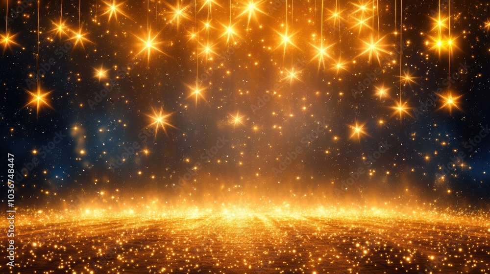 Aufkleber the night sky sparkles with countless stars, enhanced by colorful abstract christmas lights creating