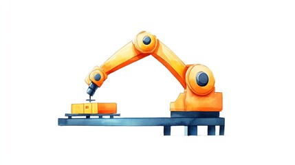 Fototapeta premium Industrial robotic arm on white background