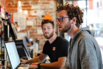 Software engineers working together on project at tech startup, Generative AI