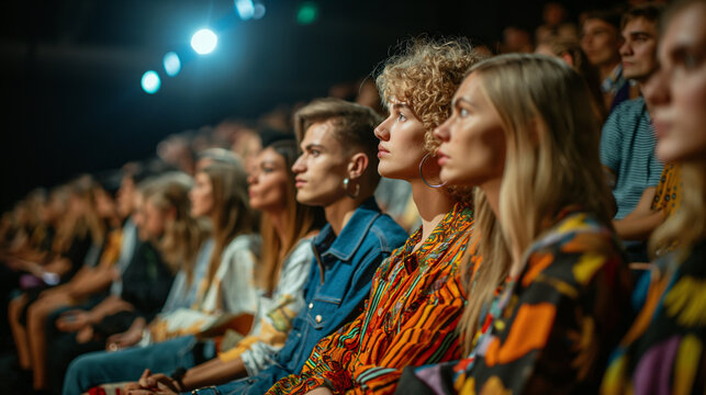The audience is seated at the fashion event 