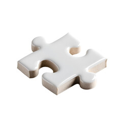 White puzzle piece on isolated background Transparent Background.