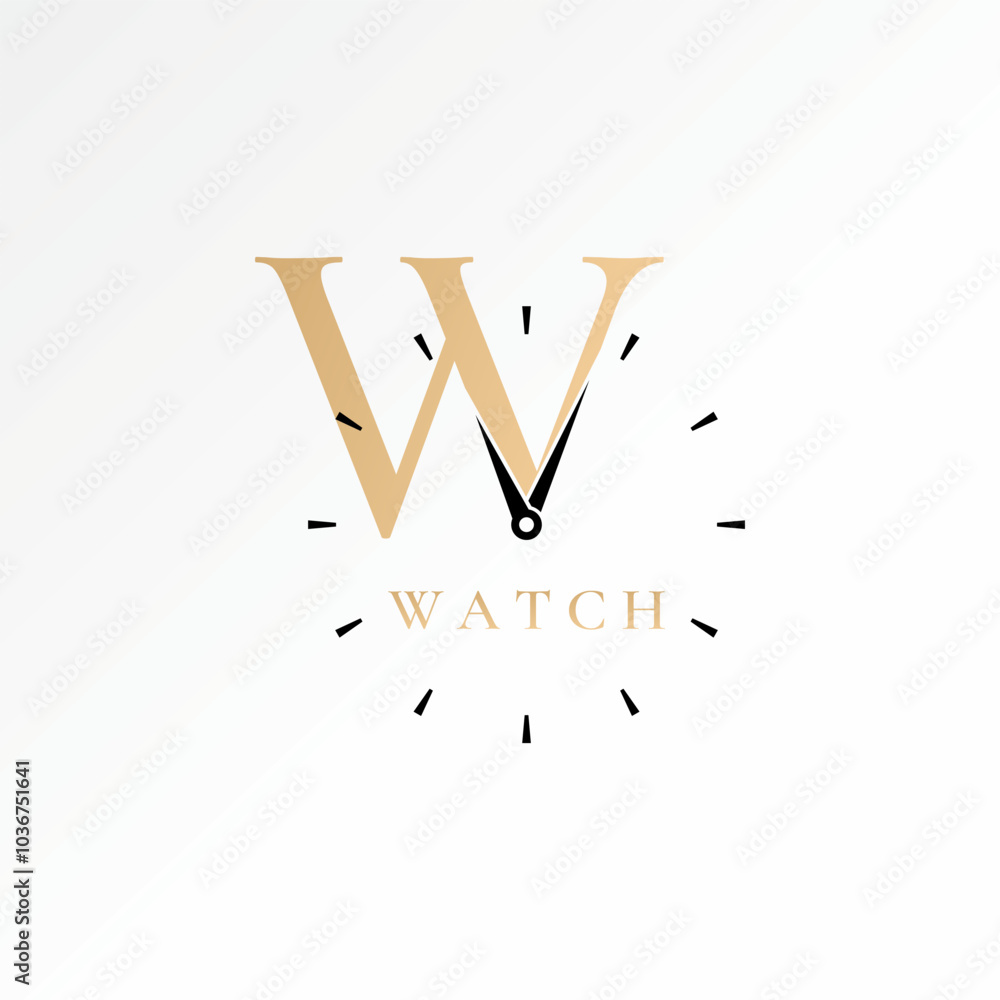 Aufkleber logo design graphic concept creative premium vector stock image graphic initial w serif font watch c
