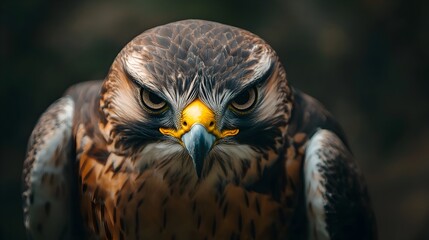 Fierce Falcon Face Zeroing In On Prey Embodying Predator s Essence