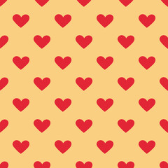 Seamless pattern with hearts. Endless pattern for Valentine's day. Repeating pattern with red hearts for wallpaper, textiles, packaging