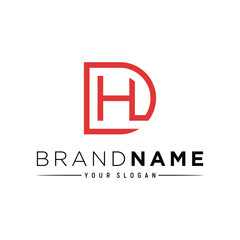 letter dh logo design element vector template