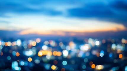 Inviting City Skyline with Bright Lighting Effects