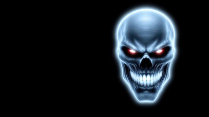 Fototapeta premium Eerie Dark Background with Menacing Skull Element