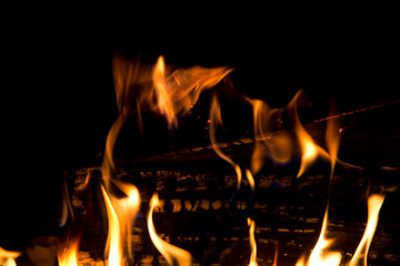 fire in the fireplace