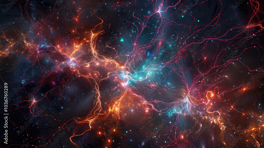 Wall mural abstract visualization of cosmic energy fields