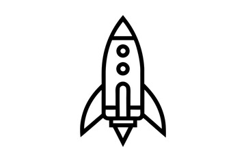 Rocket line icon vector illustration.