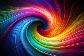 Obraz premium abstract colorful spiral wave wallpaper on black background