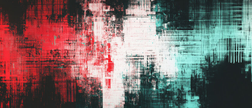 Vibrant Abstract With Red And Teal Streaks And Grids