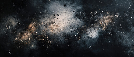 Obraz premium Dark Cosmic Dust Particles Floating In The Void.