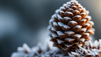 Frosted Pine Cone in Winter