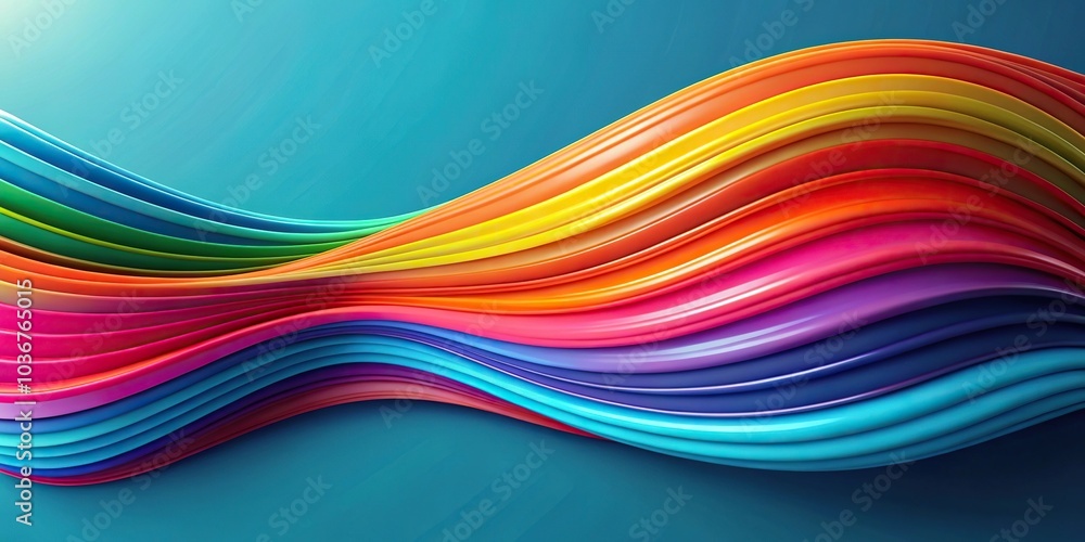 Wall mural abstract minimal background with colorful wavy shape tilted at an angle