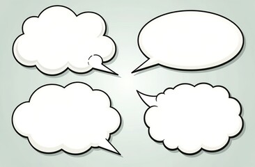 Comic speech bubbles. Set of speech bubbles. Empty Dialog Clouds. Illustration for Comics Book, Social Media Banners, Promotional Material. Blank empty speech bubbles for infographics. Vector graphics